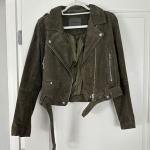 Blank NYC Suede Green Moto Jacket